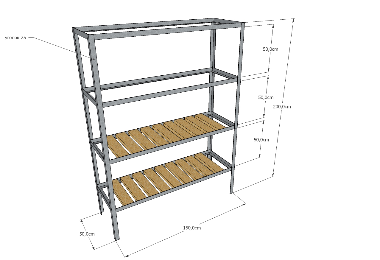 shelving from the corners