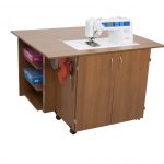 sewing machine table with folding worktop