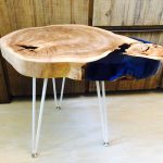 round table with saw cut with dark shading