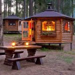 gazebo table with lanterns