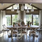 table in the kitchen for a large family