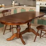 wooden oval kitchen table