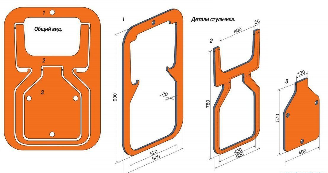 plywood chair drawing