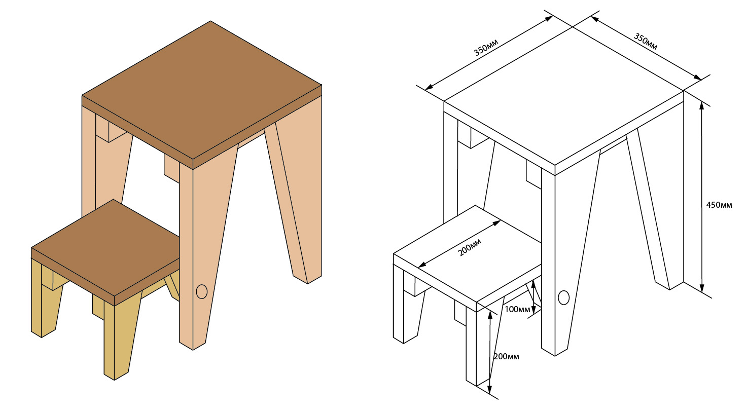 stepladder drawing easy