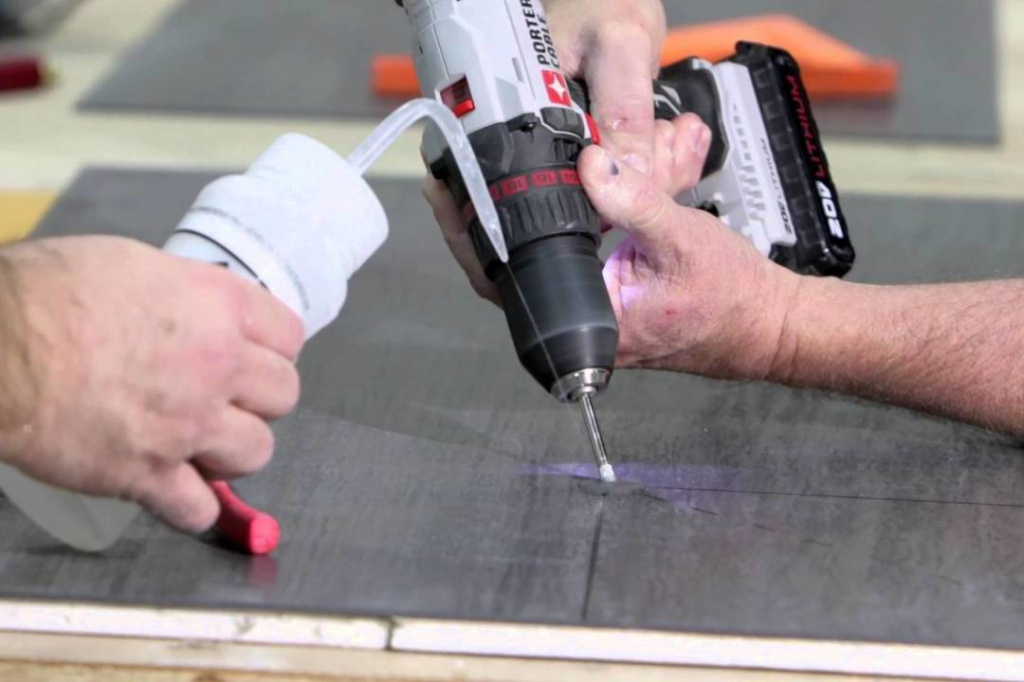 drilling porcelain stoneware with water