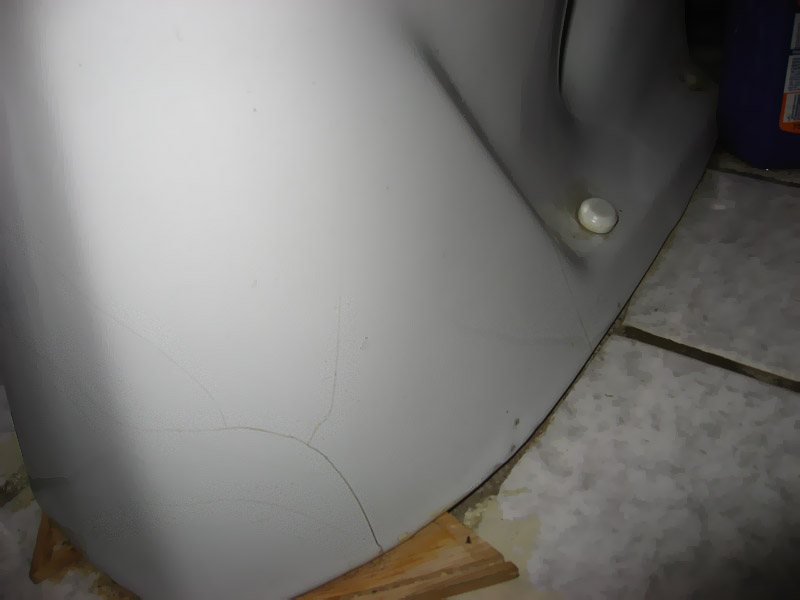 crack in the base of the toilet