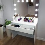 dressing table with mirror interior