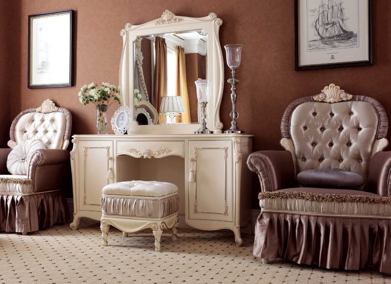 dressing table with mirror