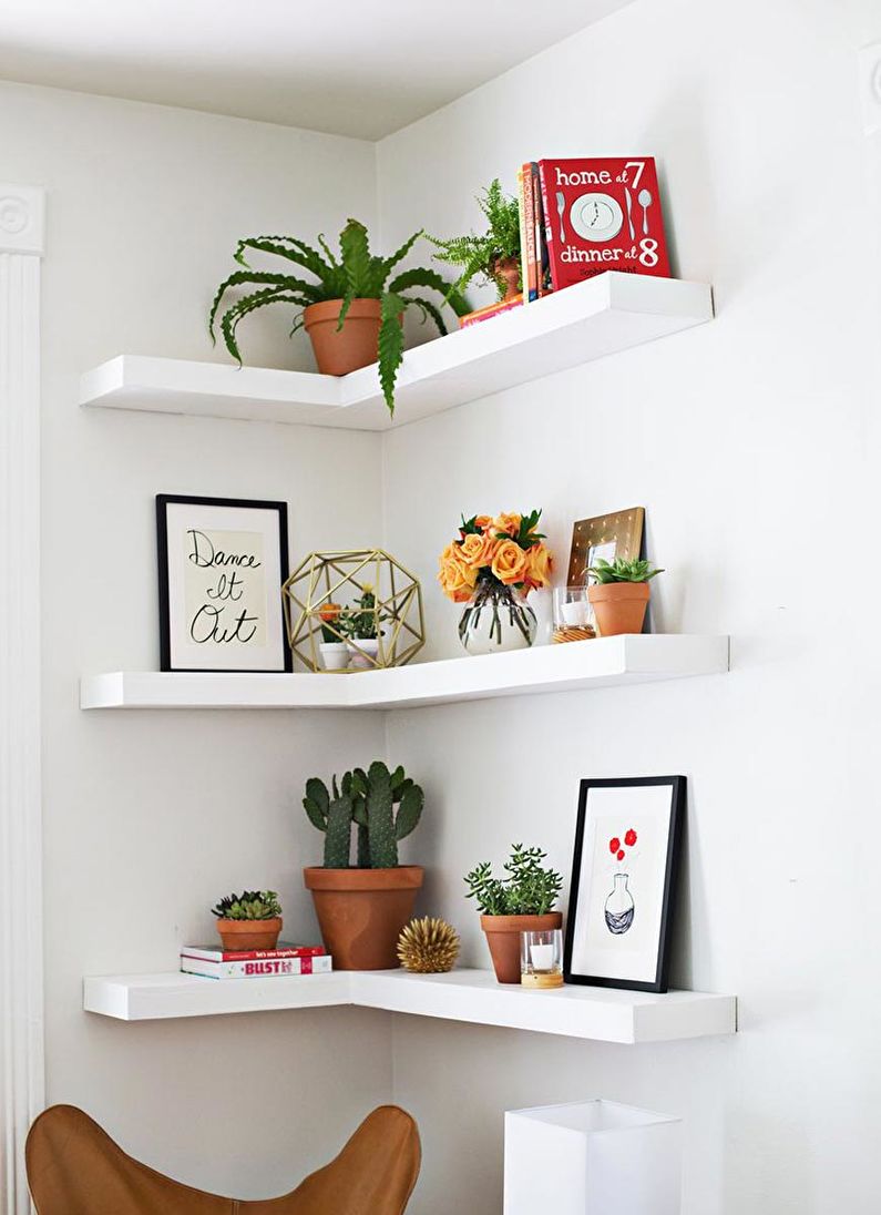 Corner shelves