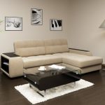 corner sofa with black and white paintings