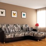 corner sofa with butterflies