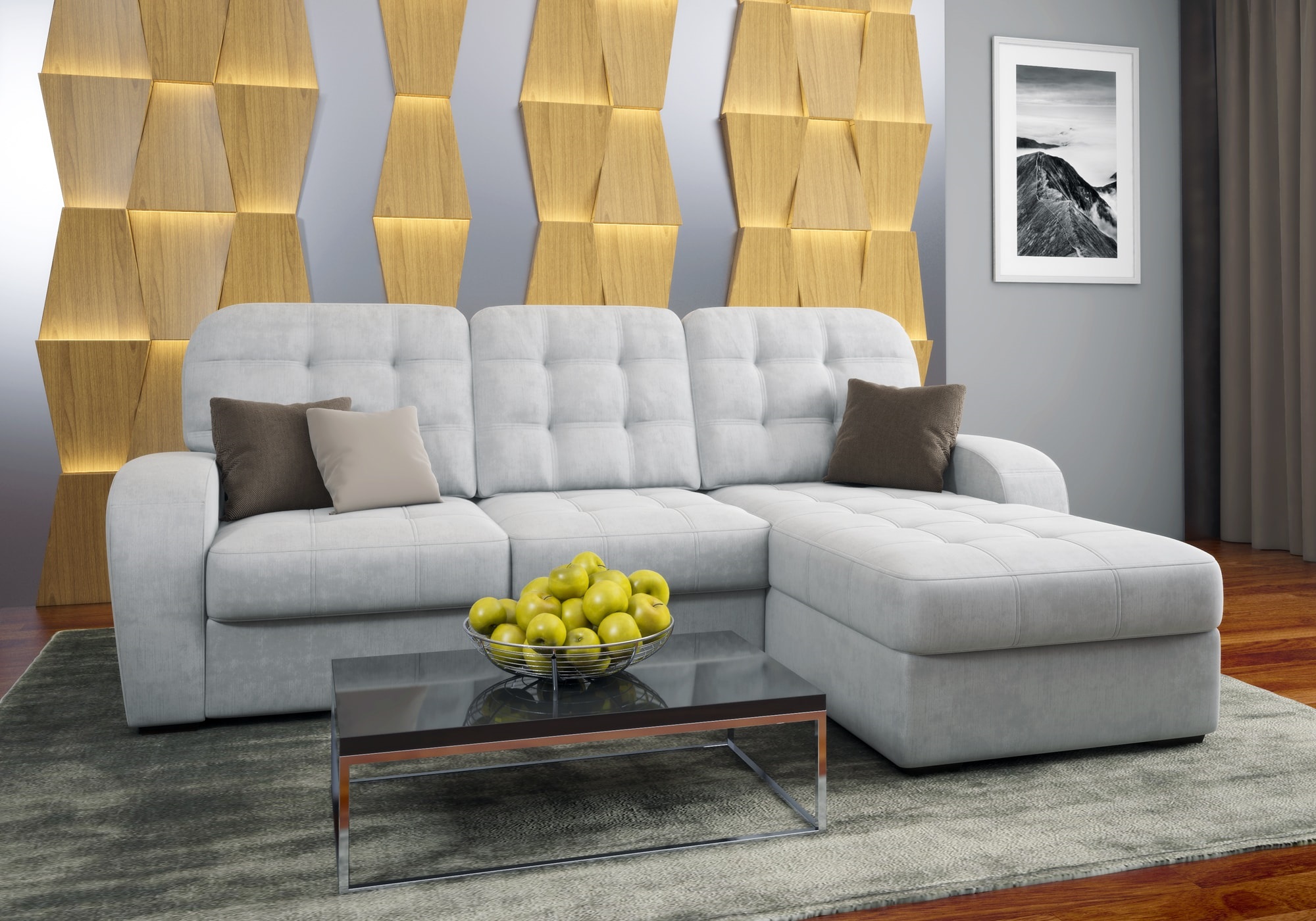 white corner sofa