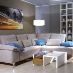 corner sofa with picture