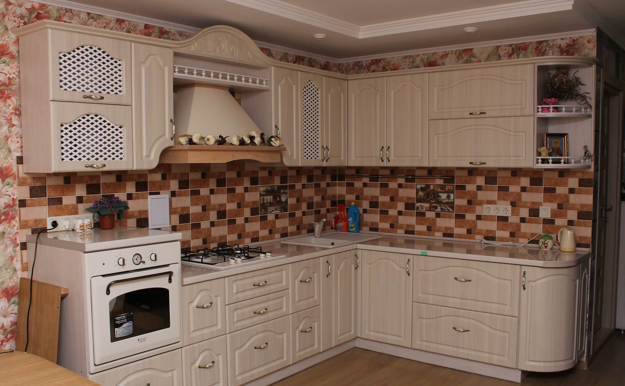 shelves in the kitchen