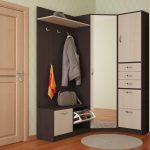 corner wardrobe in the hallway with a gray jacket