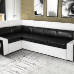 kutna sofa crno -bijela