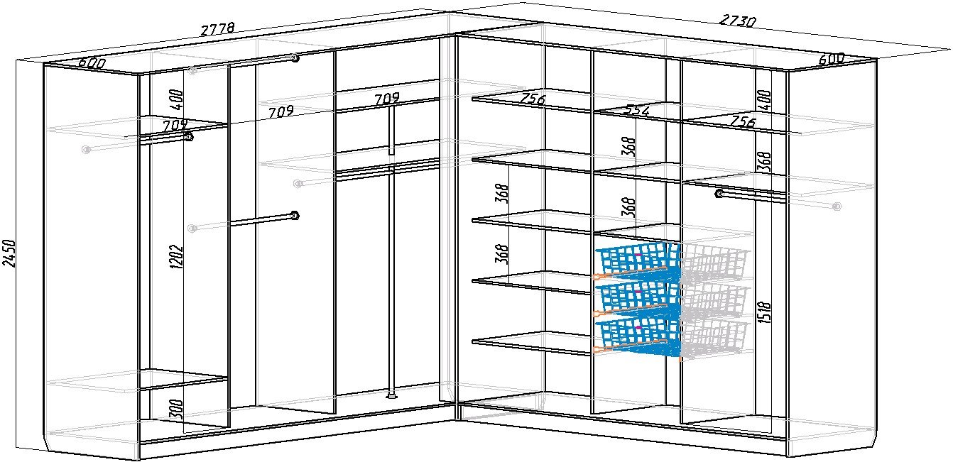 corner frame wardrobe