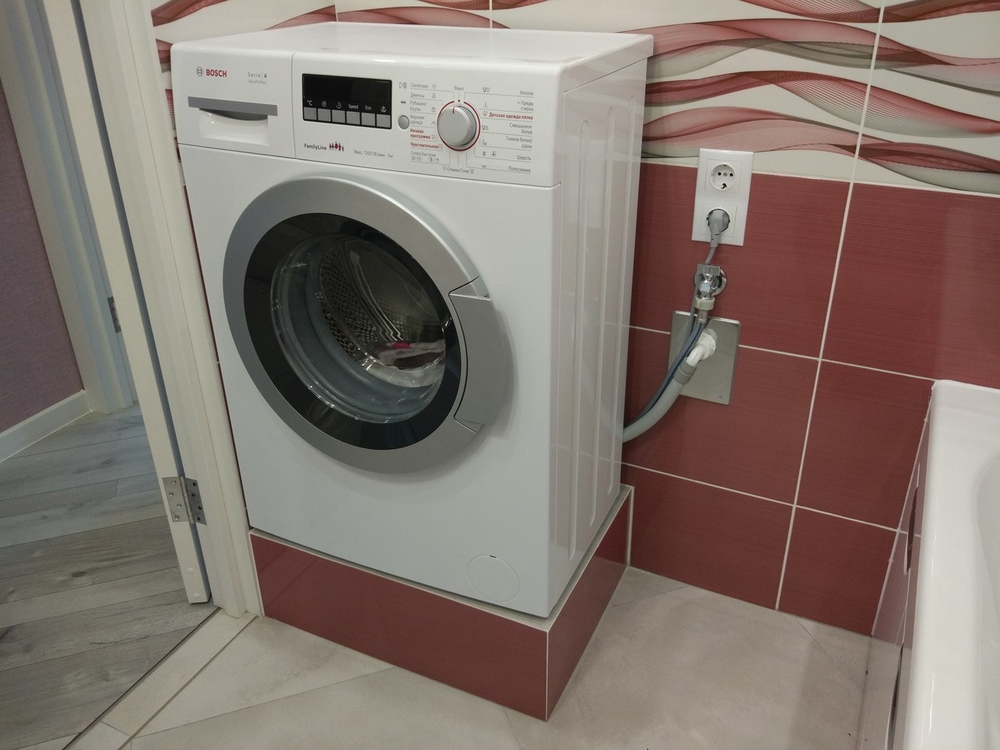 installation of a washing machine