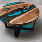 beautiful table with saw cut with fillings