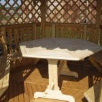 white round table in the gazebo