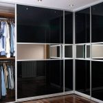 built-in wardrobe with stretch ceiling photo decor