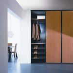 built-in wardrobe with stretch ceiling decor ideas