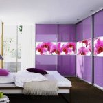 built-in wardrobe with stretch ceiling photo decoration