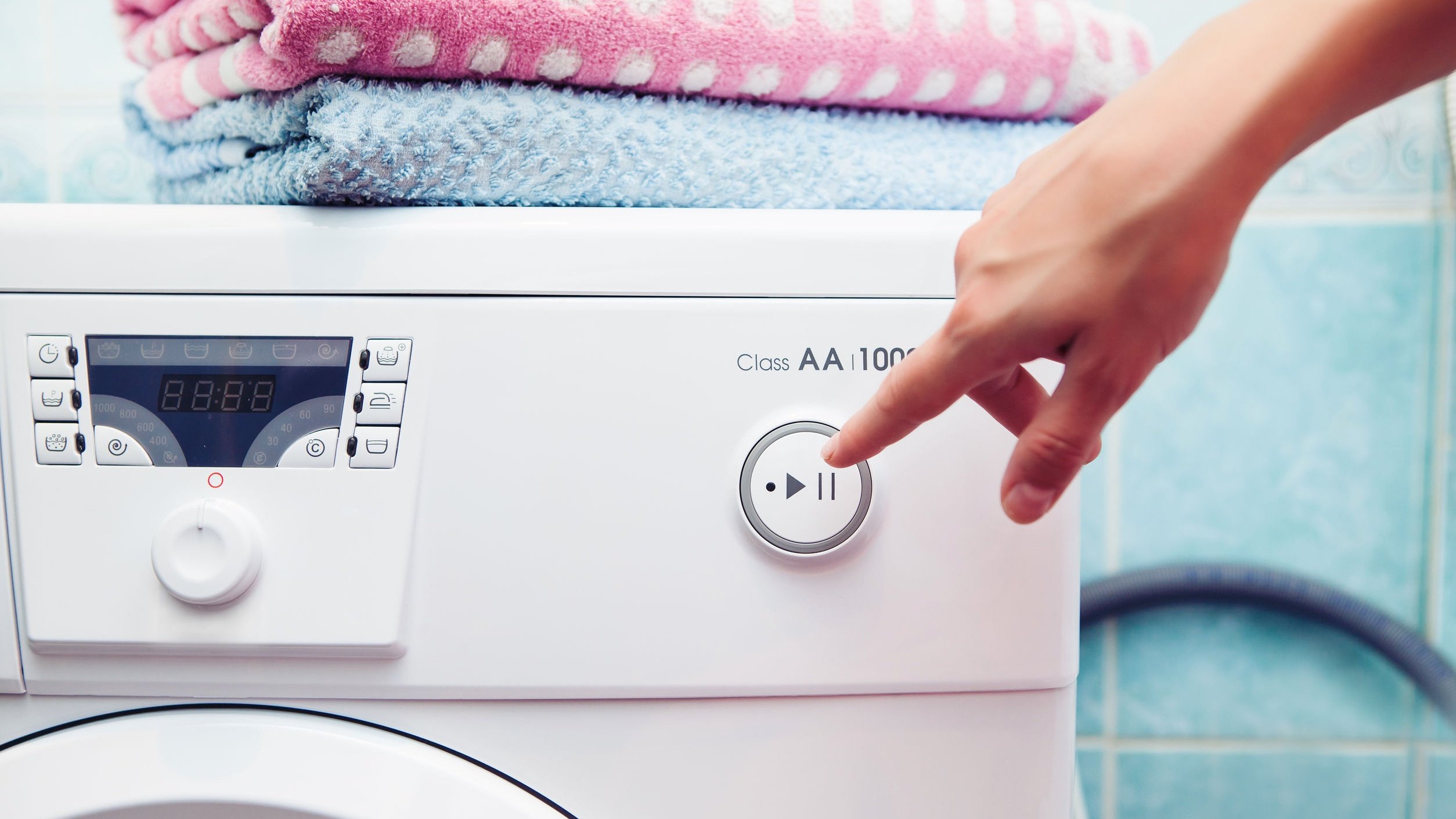 turning off the washing machine