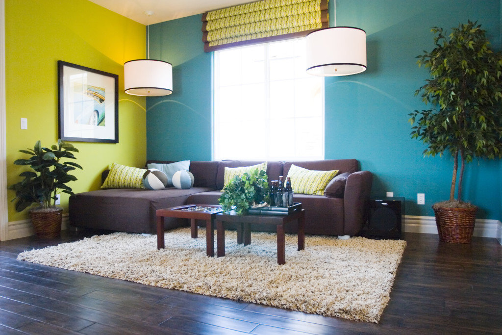 bright walls in the living room