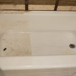 dirty bath after renovation