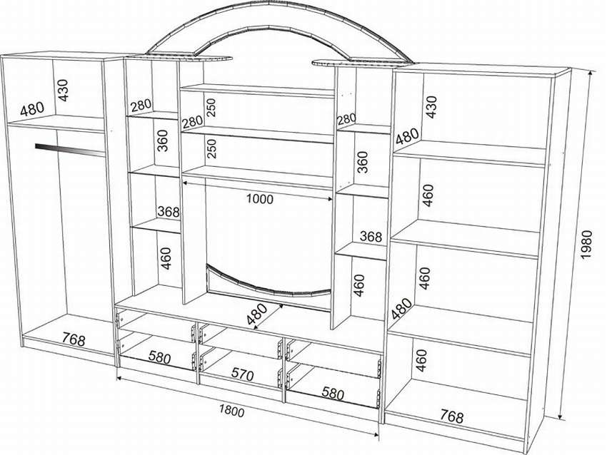 drawing of cabinet furniture