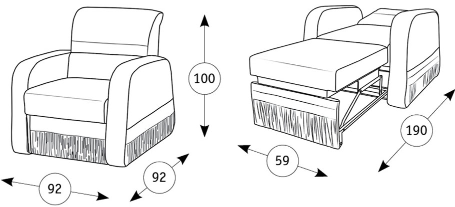 dessin de chaise de lit