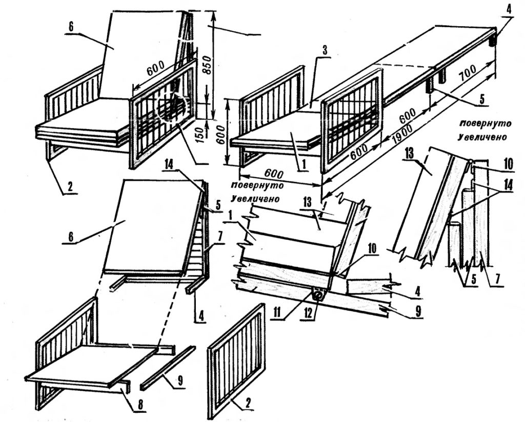 dessin de chaise de lit