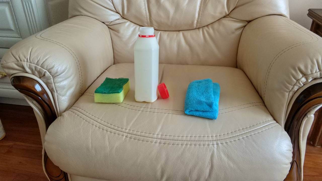 cleaning the sofa