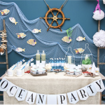 decor for children's party in a marine style