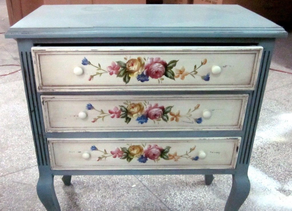 decoupage chest of drawers in provence style