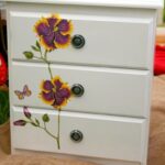 decoupage closet purple flower