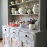 decoupage cabinet with vases