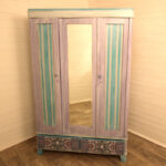 decoupage cabinet with mirror