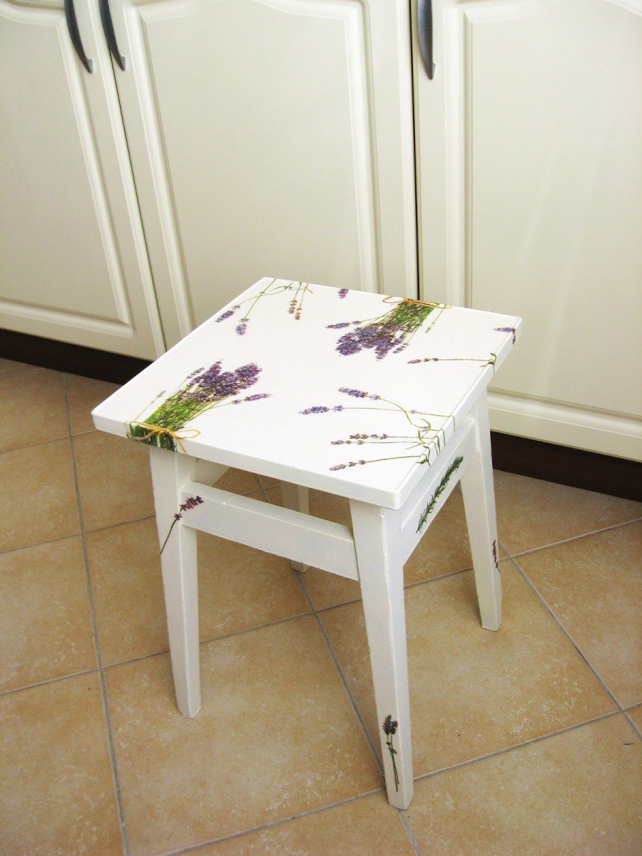 stages of decoupage chairs