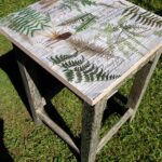 decoupage stool fern