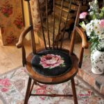 decoupage chair rose on the seat