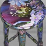 decoupage stool painted stool