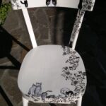 decoupage chair black and white