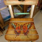 decoupage chair big butterfly