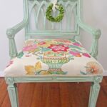 decoupage chair with upholstered seat