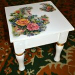 decoupage stool white stool