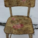 decoupage chair with roses