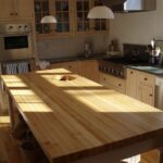 wooden countertop for kitchen photo decoration