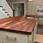 wooden countertop for kitchen decoration photo